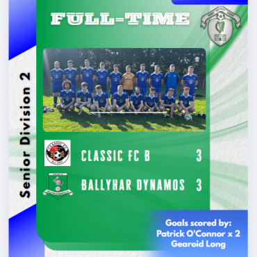 Senior Mens Division 2: Classic FC B 3 - Ballyhar Dynamos 3
